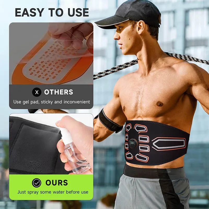 Smart Muscle Stimulator Abs Trainer Abdominal Toning Belt Waist Massager Body Slimming Weight Lose Home Gym Fitness Equiment