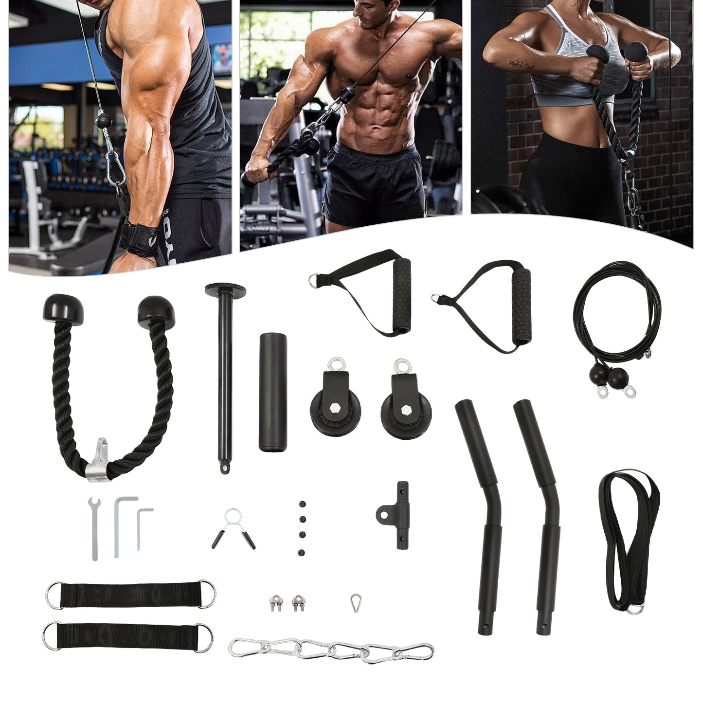 Pulley System Gym Modern Cable Weight Pulley System Unisex-adult Manual Cable Lat Pull Fitness