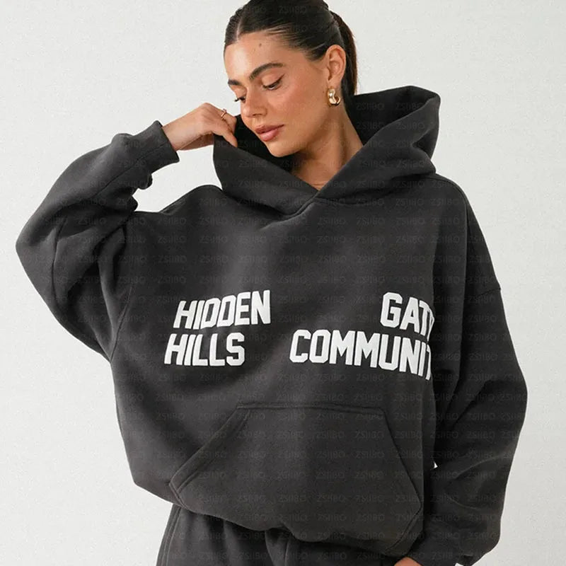 Harajuku Sweatshirt Streetwear Women's Hoodie Pants Unisex Fashion Sportswear Pullover Top Sweatpants Men's Jacket Clothes