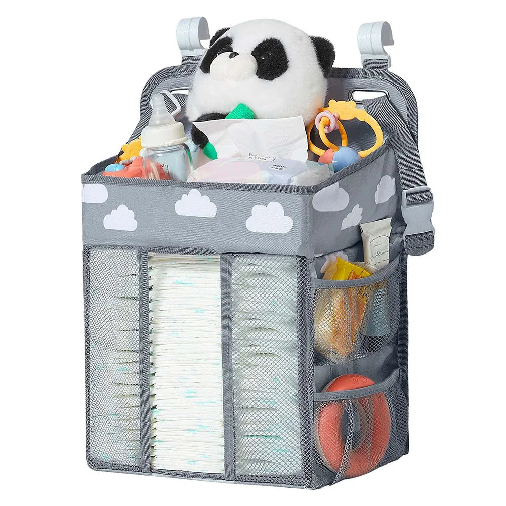 PANGDUBE Baby Diaper Stackers & Caddies Hanging Diaper Bag for Crib Diaper Organizer for Baby Thing Baby Bed Hanging Storage Bag