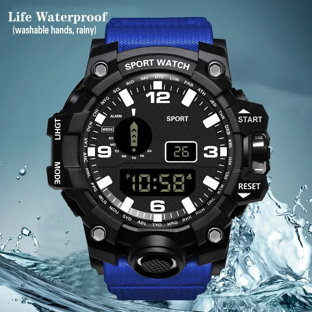 New Men's Watch LED Digital Men Sport Watches Fitness Electronic Watch Multifunction Military Sports Watches Clock Kids Gifts