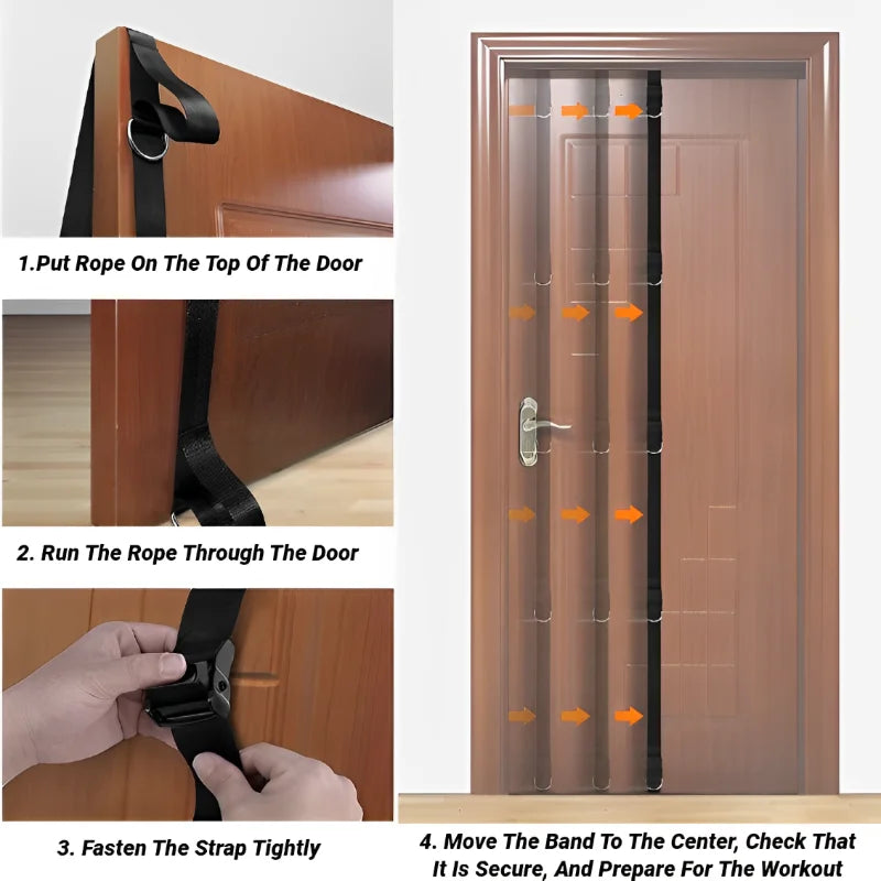 Door Anchor Strap For Resistance Bands Exercises Home Fitness Portable Band Hanging Tension Rope Buckle Belt Without Punching