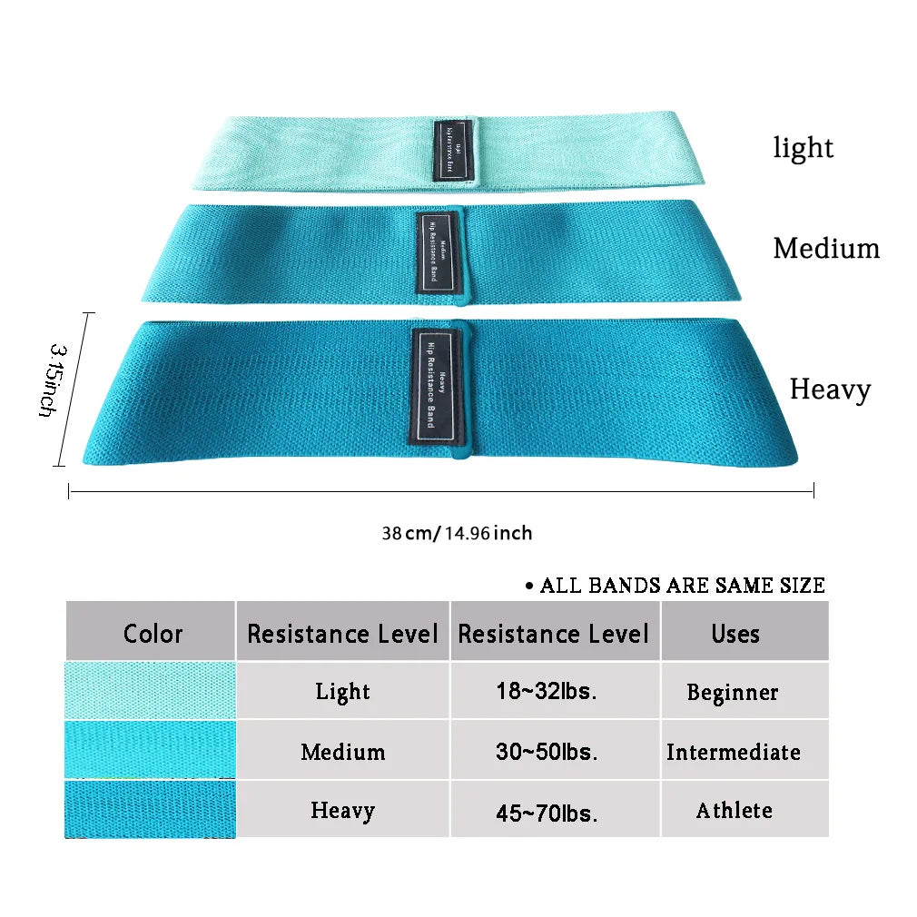 Yoga Resistance Band Non-Slip Non-Curling Hip Squats Leg Workout Home Gym Durable Elastic Fitness Unisex