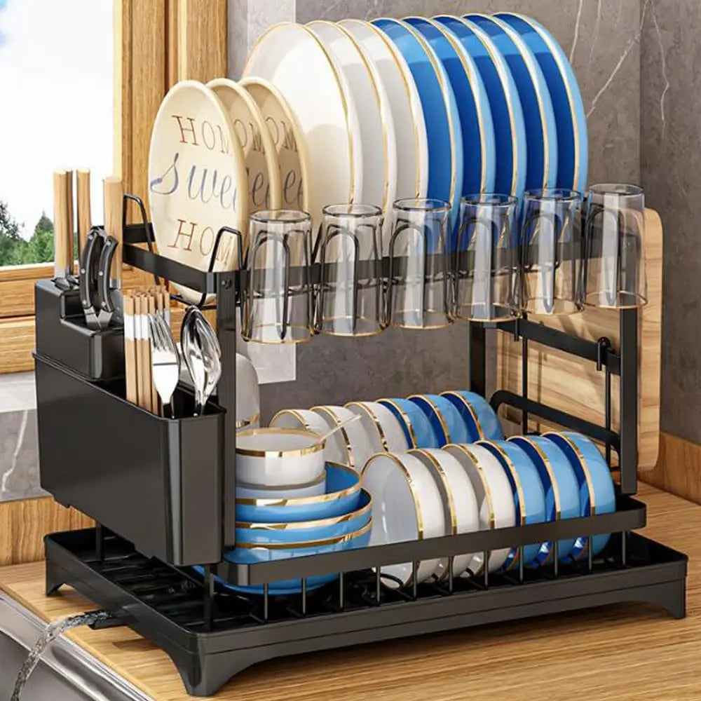 Pink Dish rack, kitchen storage organizer for bowls and plates, snap-on design, no drilling install, trendy home appliance