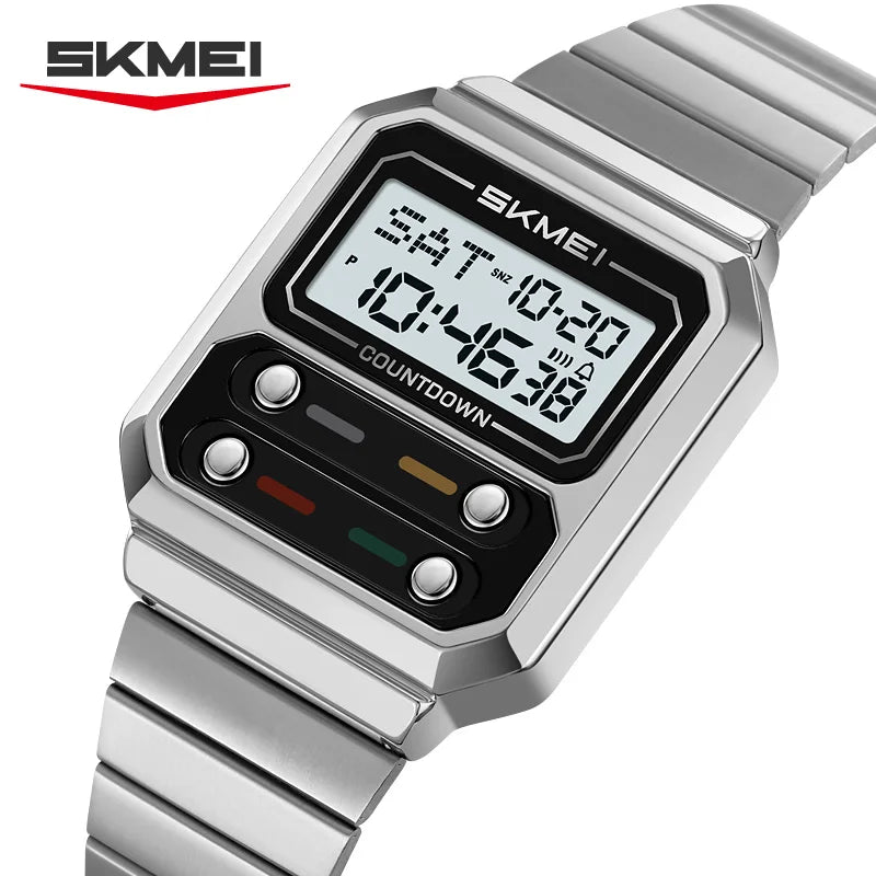 SKMEI 2448 Business Men Retro Luxury Time Digital Electronic Watch For Women Student Waterproof Chrono Wristwatch Simple Clock