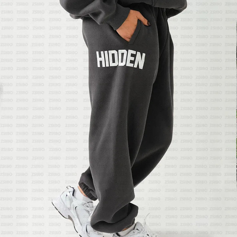 Harajuku Sweatshirt Streetwear Women's Hoodie Pants Unisex Fashion Sportswear Pullover Top Sweatpants Men's Jacket Clothes