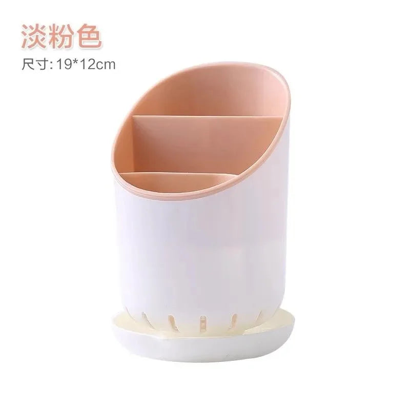 1PC Kitchen Storage Chopsticks Tube With Drain Plate Tableware Storage Holder Home Kitchen Organizer Rack Chopstick Drain Box