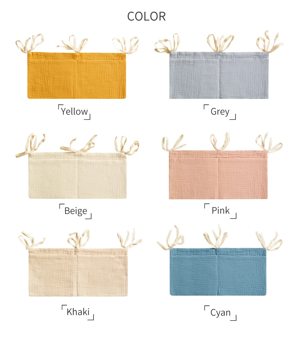 INSULAR Storage Pockets Infant Diaper Bags Baby Crib Portable Storage Sacks Pressure Glue Cotton Clothing Toys Multi-functional