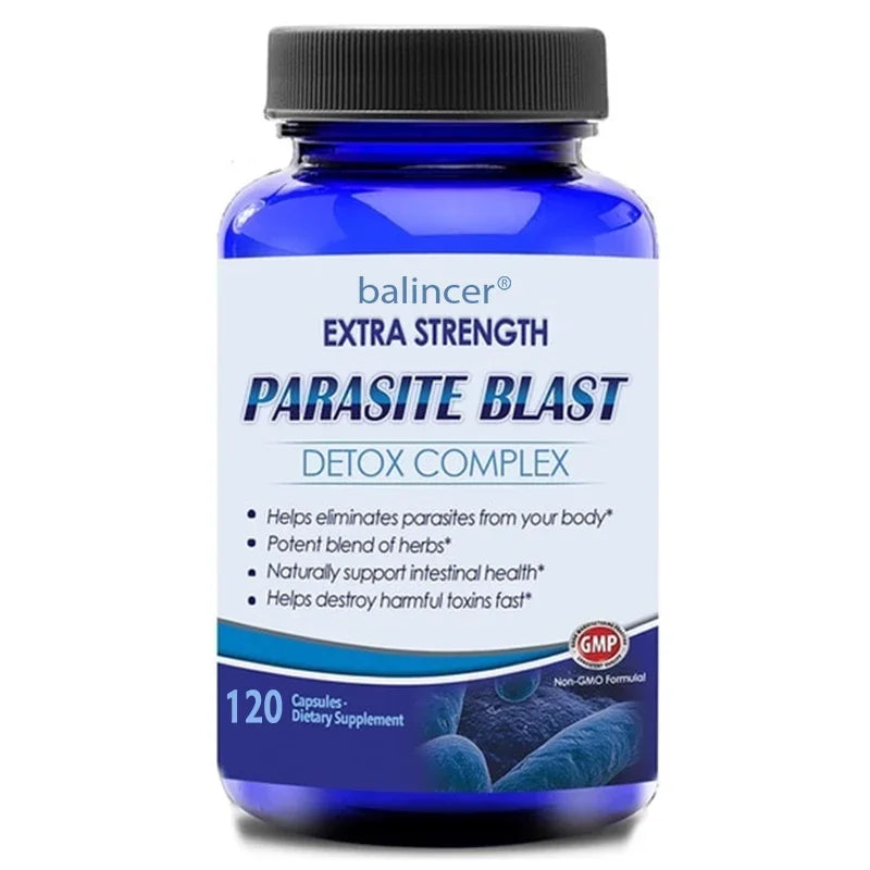 Ntibacterial PARASITE BLAST, Removes All Body Parasites, Natural Gut Health, Cleans Colon Detox + Cleanse, Liver Immunity