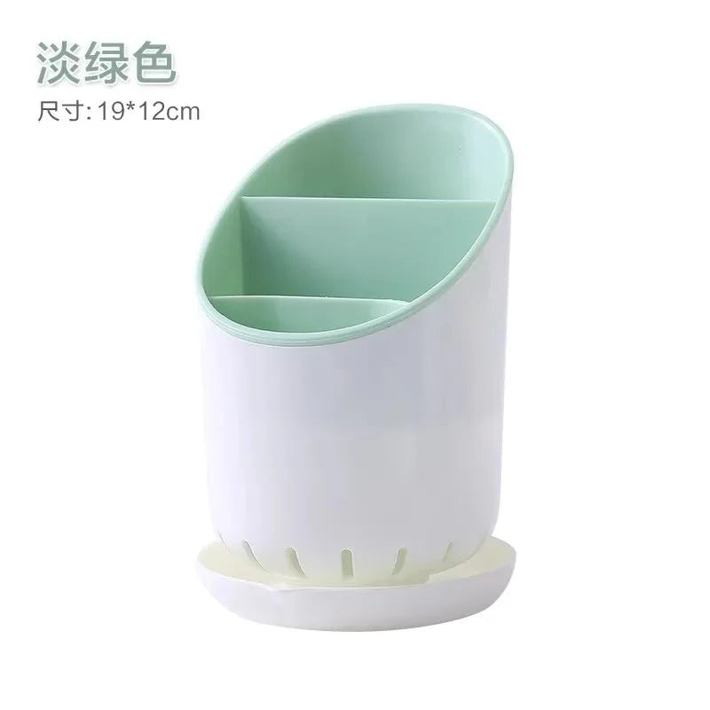 1PC Kitchen Storage Chopsticks Tube With Drain Plate Tableware Storage Holder Home Kitchen Organizer Rack Chopstick Drain Box