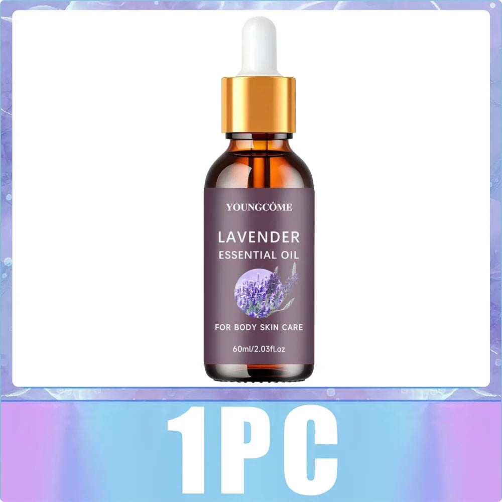 Organic Lavender Essential Oil 100% Pure - Aromatherapy for Sleep & Stress Relief, Natural Skin & Hair Care, Skin 40/60ml set