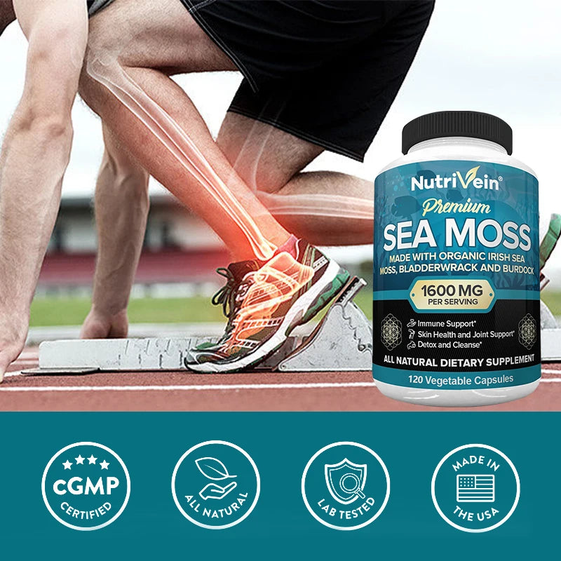 Vegetarian Organic Sea Moss Supports Immune System, Joint Health Intestinal Cleansing Detoxification & Cleansing Skin Supplement