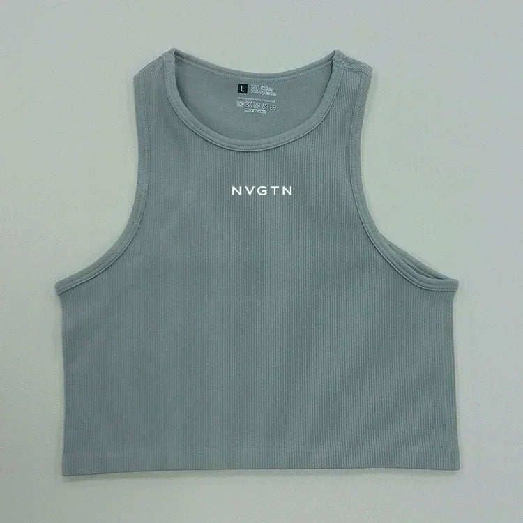 NV Top Camisole Fitness Seamless knitted deep V Vest Threaded Yoga Underwear Seamless Knit Vertical Stripe tank top