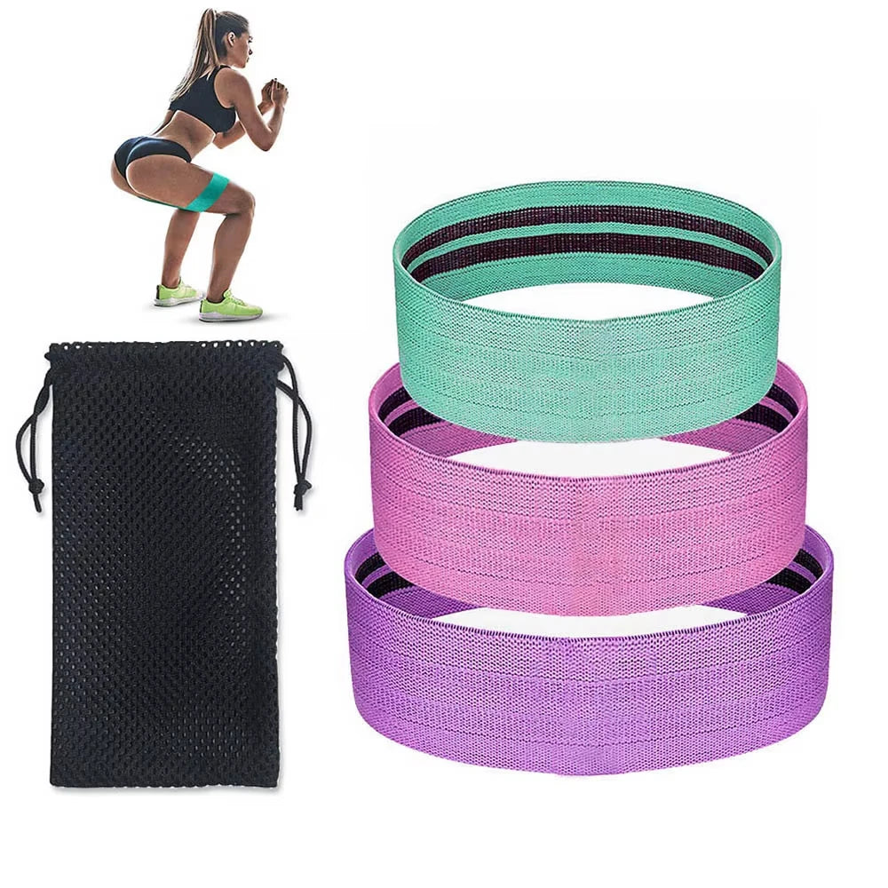 Fitness Exercise Stretch Hip Resistance Bands Yoga Legs Butt Anti Slip Elastic Fitness Bodybulding Exercise Workout Equipment ﻿