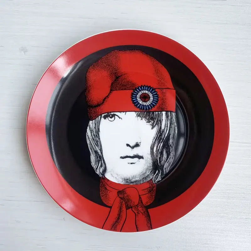 Ceramic Italian Face Hanging Plate Wall Decoration Plate European Ceramic Art Nordic Wall Decoration Ornaments Dinner Ceramic Tr