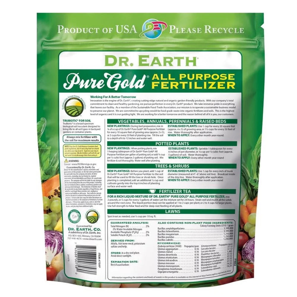 Organic Natural All Purpose Plant Food 2-2-2 Fertilizer Quick Release Nutrients 3 lb Weather Resistant Multi Mineral