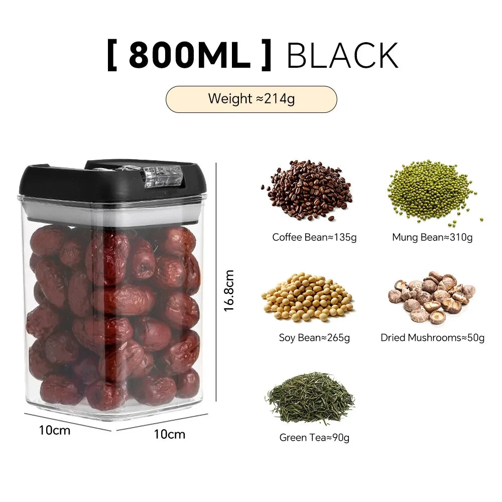 4PC Airtight Food Storage Containers with Lids Clear Plastic Kitchen and Pantry Organization Canisters Kitchen Storage Organizer