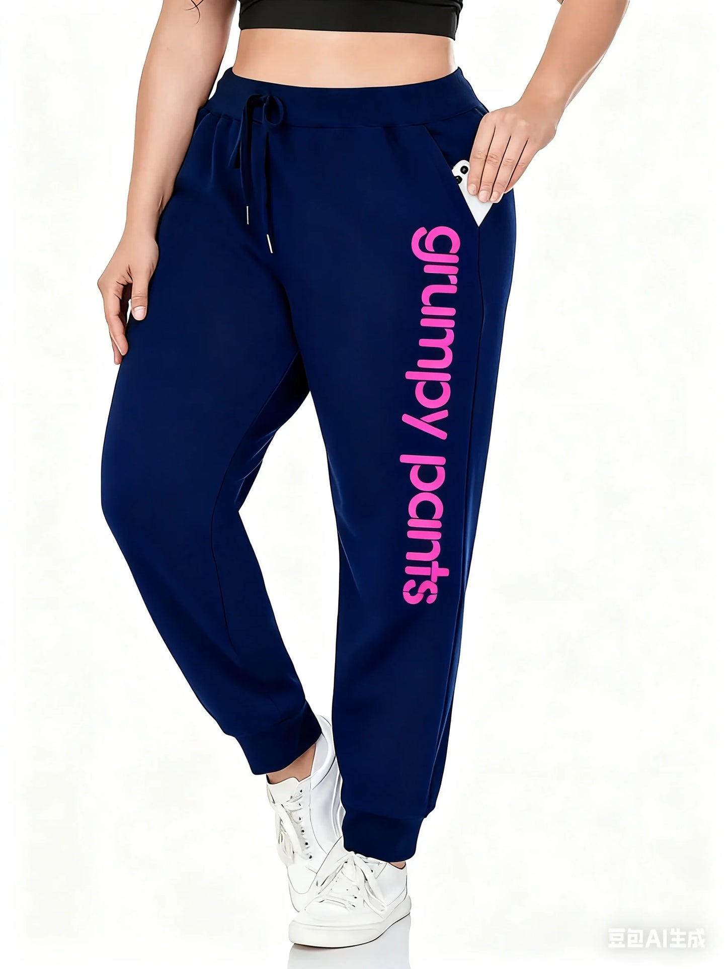Women's slimming drawstring printed casual versatile fashion ankle pants for spring and autumn