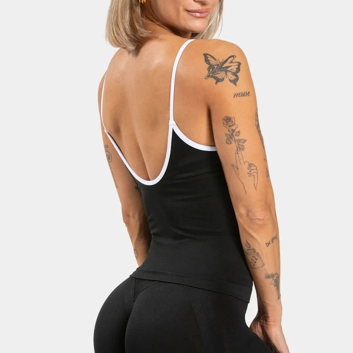 NCLAGEN Woman Sports Tank Top Open Back Gym Clothes Fitness Yoga Vest Thin Strap Push-up Dry Fit Workout Running Pilates Blouse