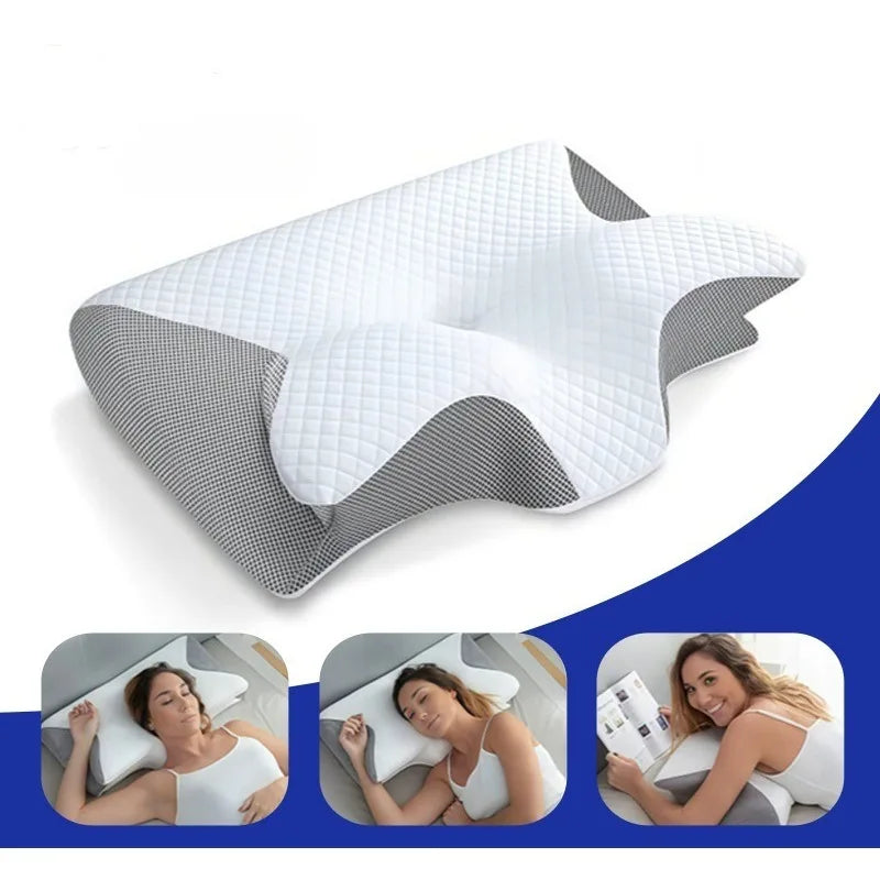 Memory sleep pillow, home cervical vertebrae protection, zero pressure, slow rebound multi-functional butterfly-shaped pillow