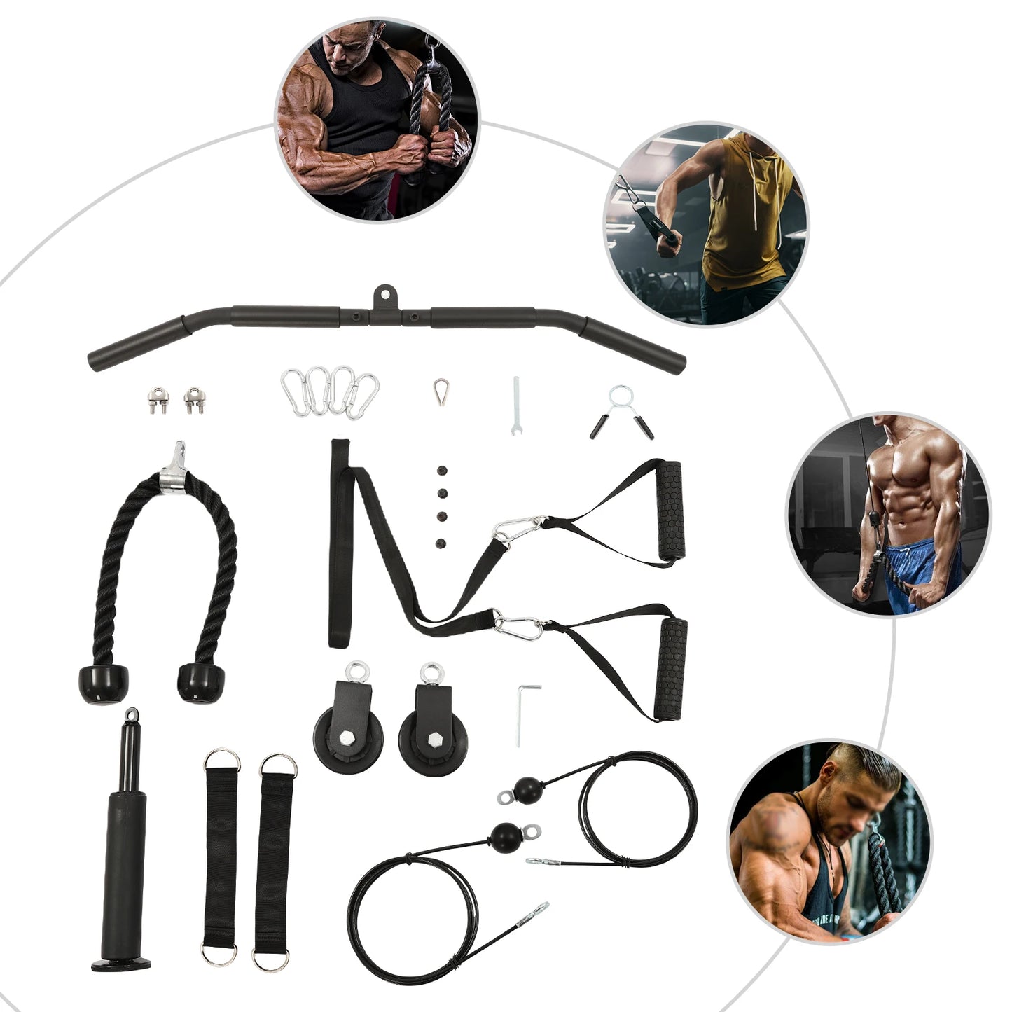 Pulley System Gym Modern Cable Weight Pulley System Unisex-adult Manual Cable Lat Pull Fitness