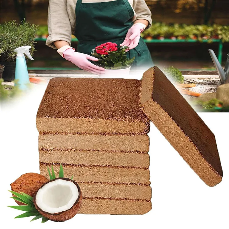 ABYP 4Pcs Organic Coconut Fiber For Plants, Organic Coconut Bricks, Natural Organic Compressed Coconut