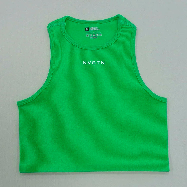 NV Top Camisole Fitness Seamless knitted deep V Vest Threaded Yoga Underwear Seamless Knit Vertical Stripe tank top