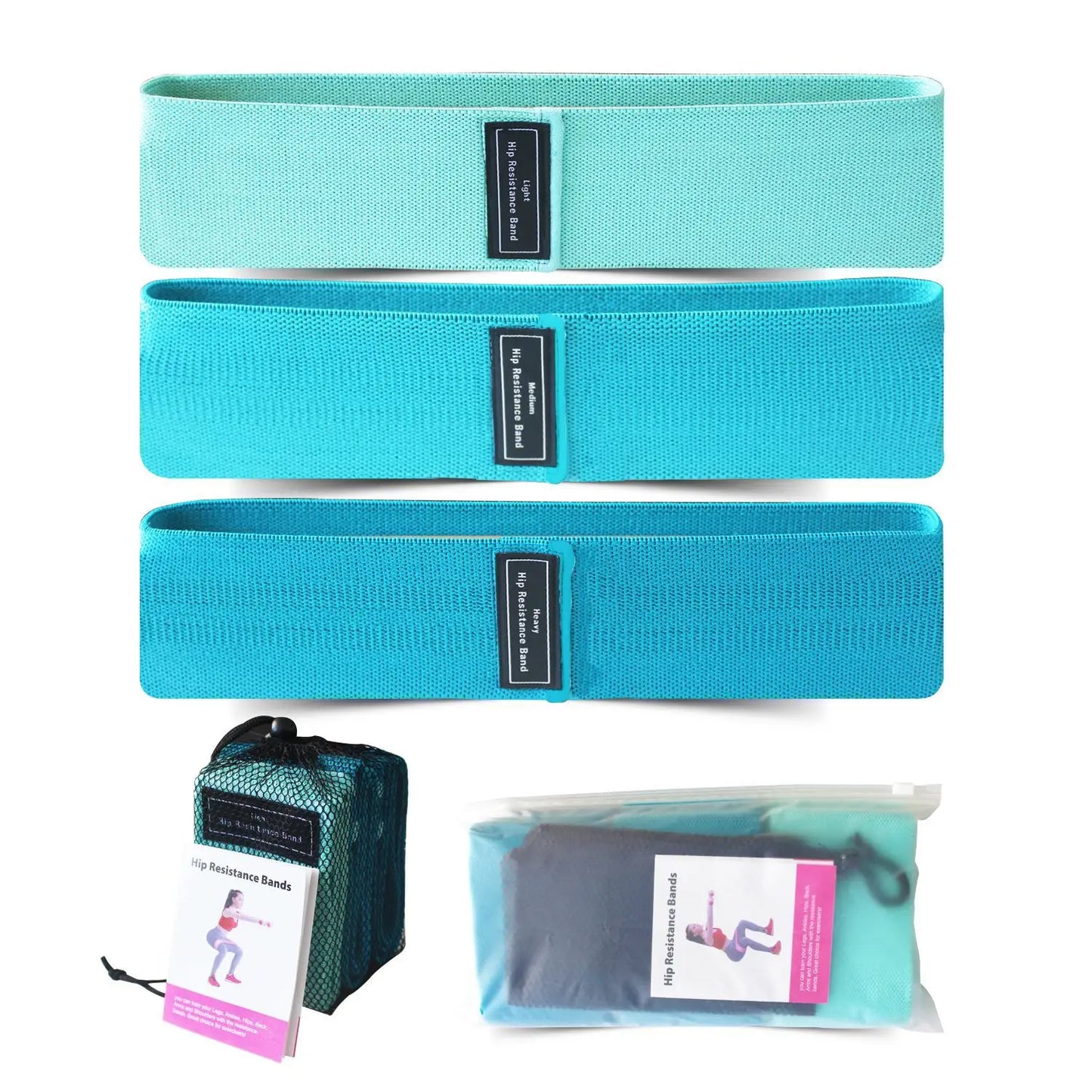 Yoga Resistance Band Non-Slip Non-Curling Hip Squats Leg Workout Home Gym Durable Elastic Fitness Unisex