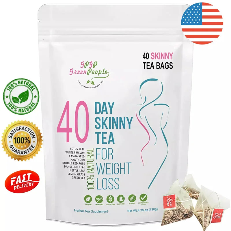 Natural 40 Days Herbal Skinny Detox Weight Loss Supplement No Caffeine Non-GMO Health Food Vitamins And Supplements