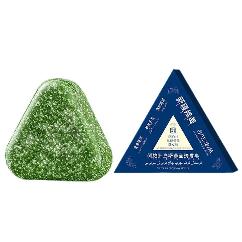 120g Usman Grass & Platycladus Herbal Shampoo Soap Natural Hair Treat Strengthens Roots Controls Oil Cleanses Scalp Hair Care