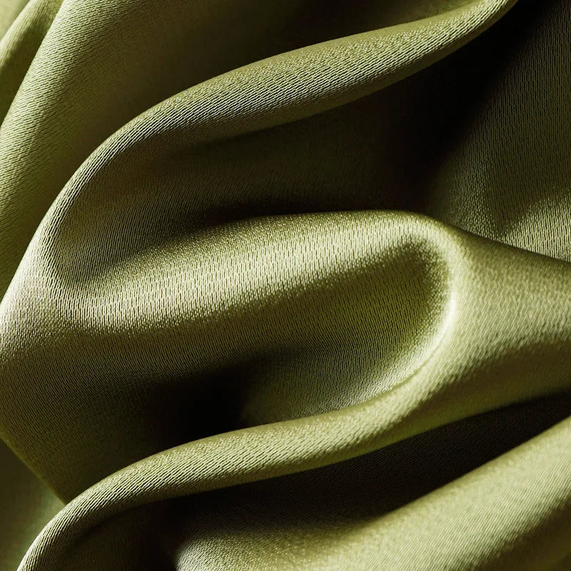 Acetate Satin Wide-leg Pants Women Summer New High-waisted Silk Straight Trousers Ladies Silky Green Korean Fashion Long Pants