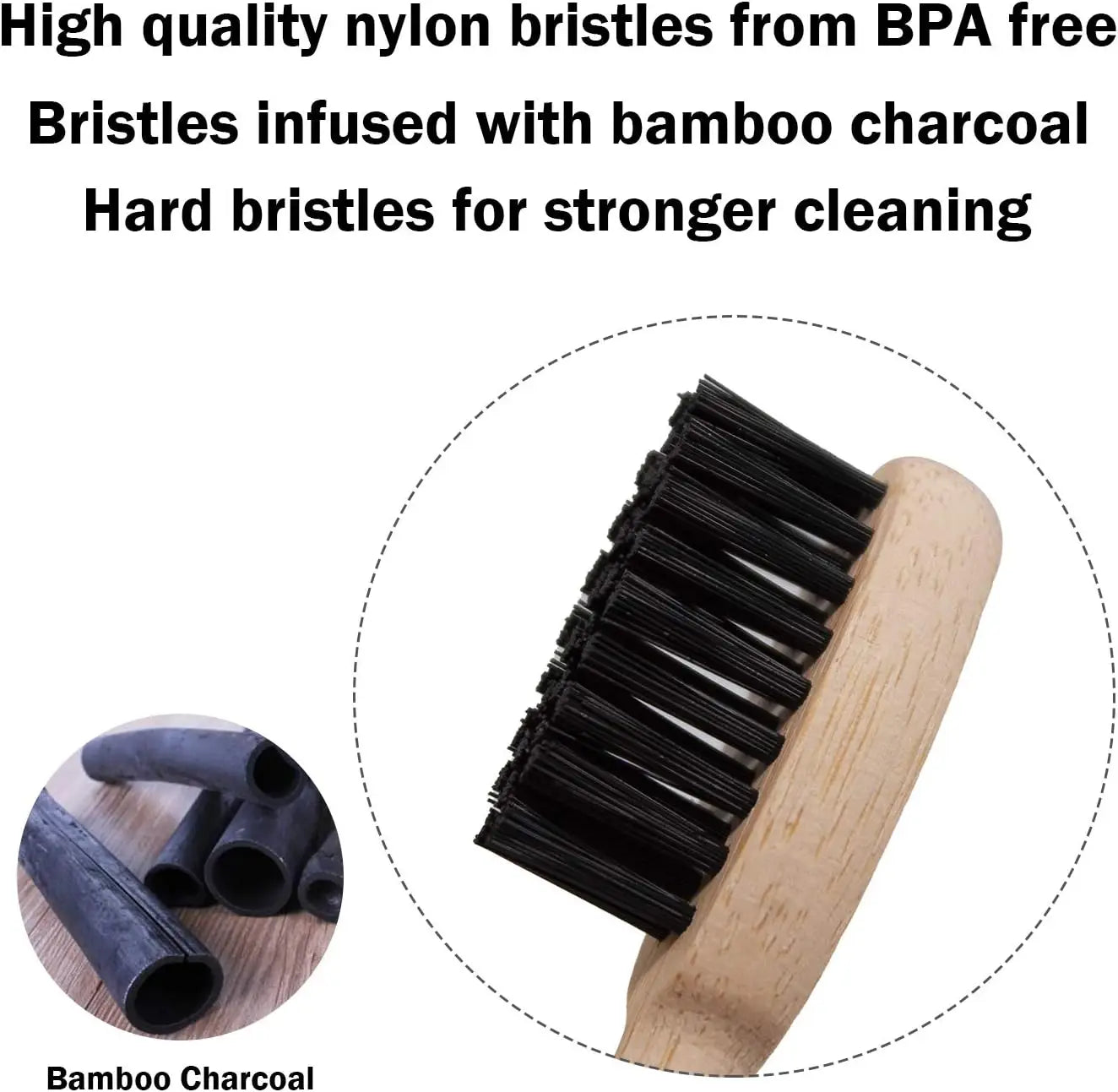 Bamboo Toothbrush Medium Stiff Bristles Eco-Friendly and Biodegradable Bamboo joint Wood Handle Organic Toothbrushes 5Pcs