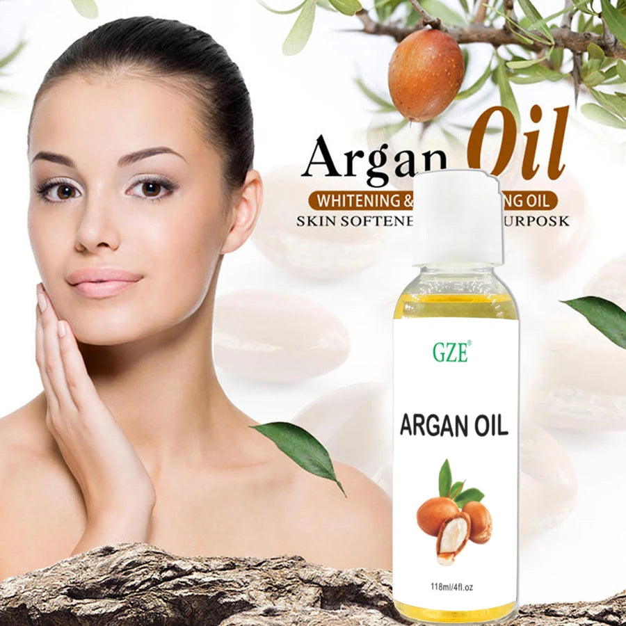 GZE Organic Moroccan Argan Oil Pure Cold Pressed Virgin Premium Grade Moisturizer for Dry, Damaged Skin, Hair, Face, Body, Scalp
