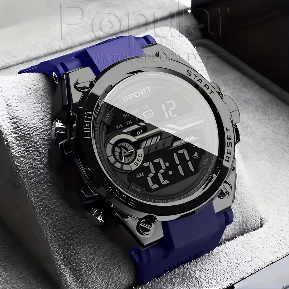 Multifunction Men's Sports Watch Waterproof Luminous Alarm Clock Men LED Digital Watch Large dial Electronic Wristwatch