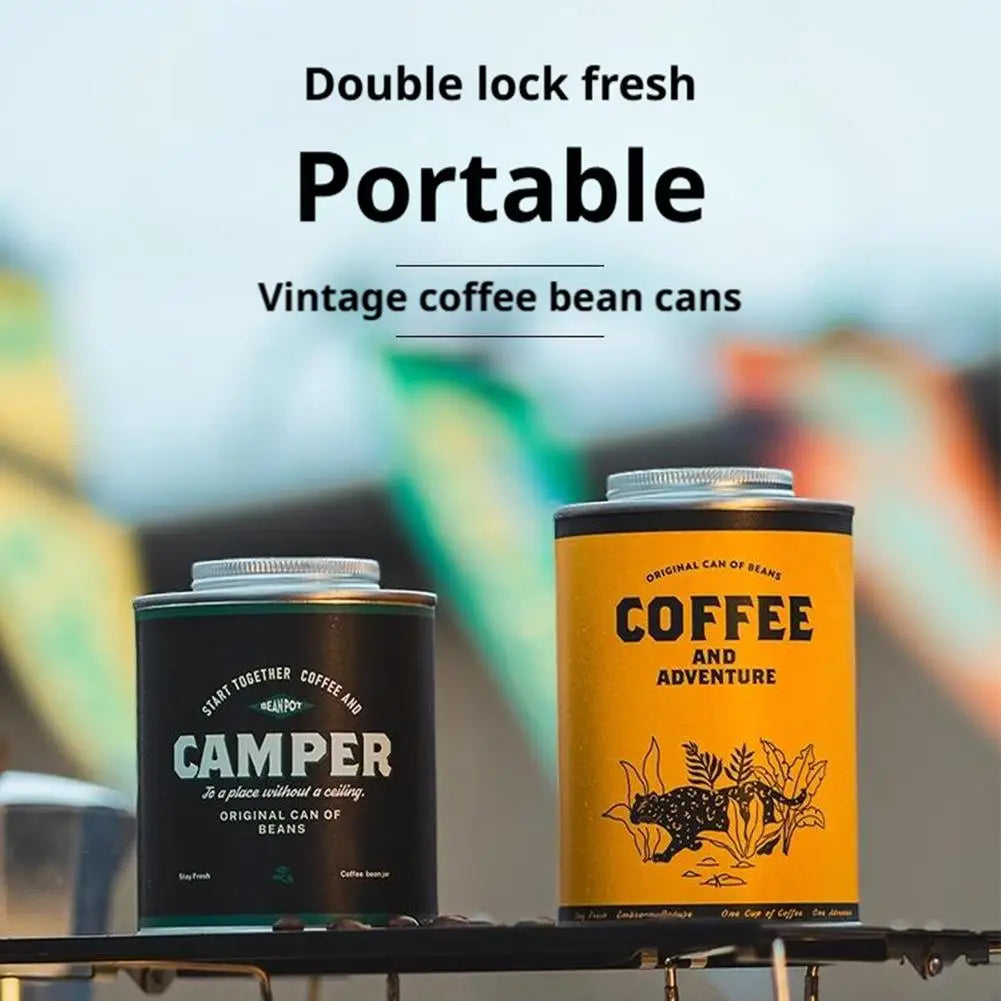 Airtight Coffee Container Portable Outdoor Camping Tin Box Freshness Preservation Kitchen Storage Organizer Friends Gifts