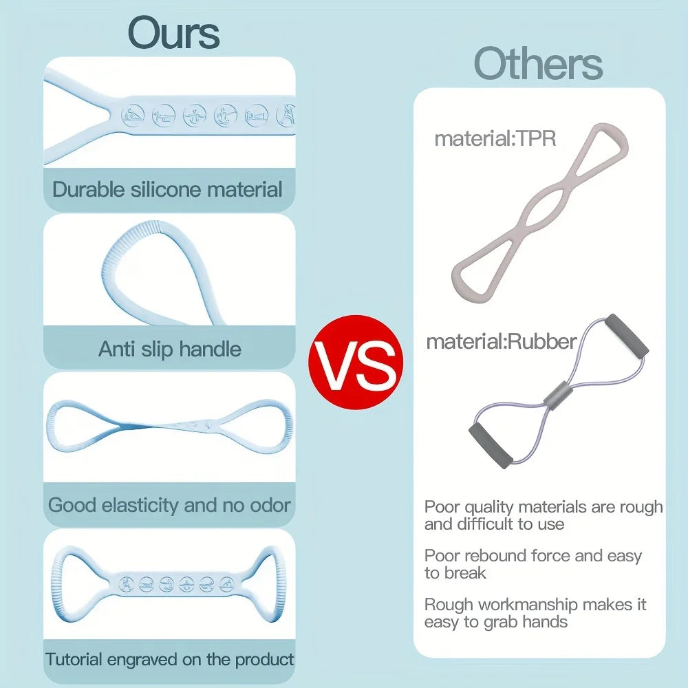 Silicone Resistance Bands Non-Slip Tension Stretch Straps for Fitness Yoga Home & Outdoor Exercise Equipment