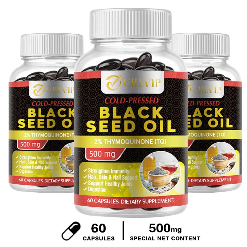 Black Seed Oil Capsules - Cold Pressed - 100% Turkish Fennel, Nigella Seed Oil, Organic BSO, Non-GMO, 100% Pure Nigella Seed Oil