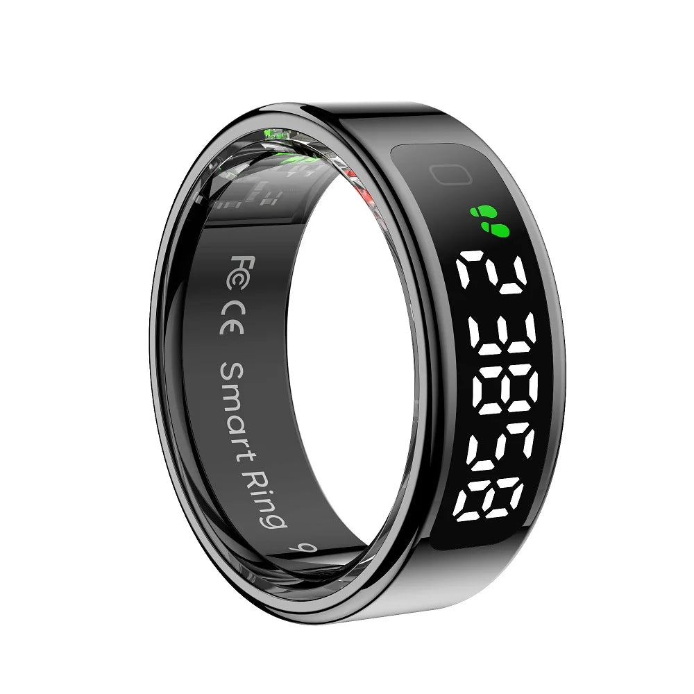 Qring R11 LED Display Ring Ladies Men's Stainless-steel Rings Oxygen Saturation Electronic Praise Heart Rate Waterproof 2025 New