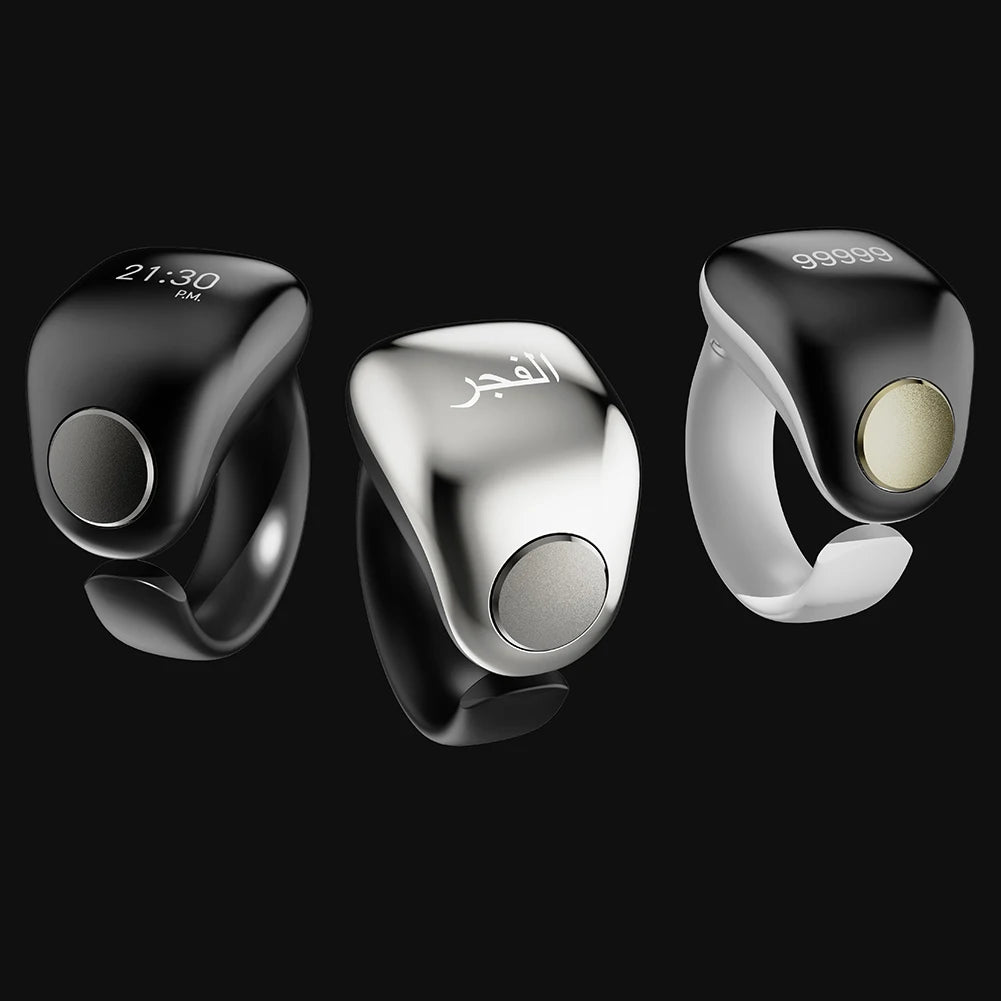 Muslim Gift Smart Electronic Counter 4 Digit Tasbih Counter Waterproof Tasbeeh Counter Interchangeable Rings 18mm/20mm/22mm