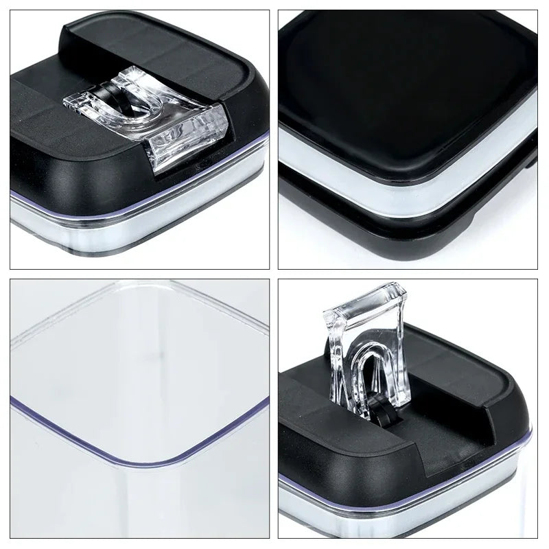 4PC Airtight Food Storage Containers with Lids Clear Plastic Kitchen and Pantry Organization Canisters Kitchen Storage Organizer