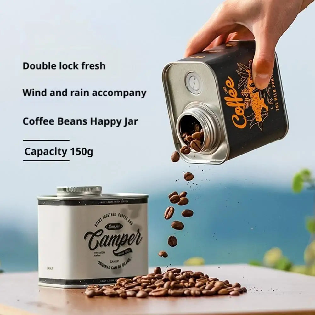 Airtight Coffee Container Portable Outdoor Camping Tin Box Freshness Preservation Kitchen Storage Organizer Friends Gifts