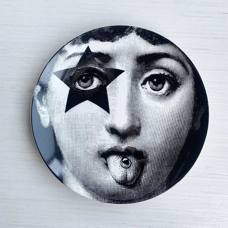 Ceramic Italian Face Hanging Plate Wall Decoration Plate European Ceramic Art Nordic Wall Decoration Ornaments Dinner Ceramic Tr