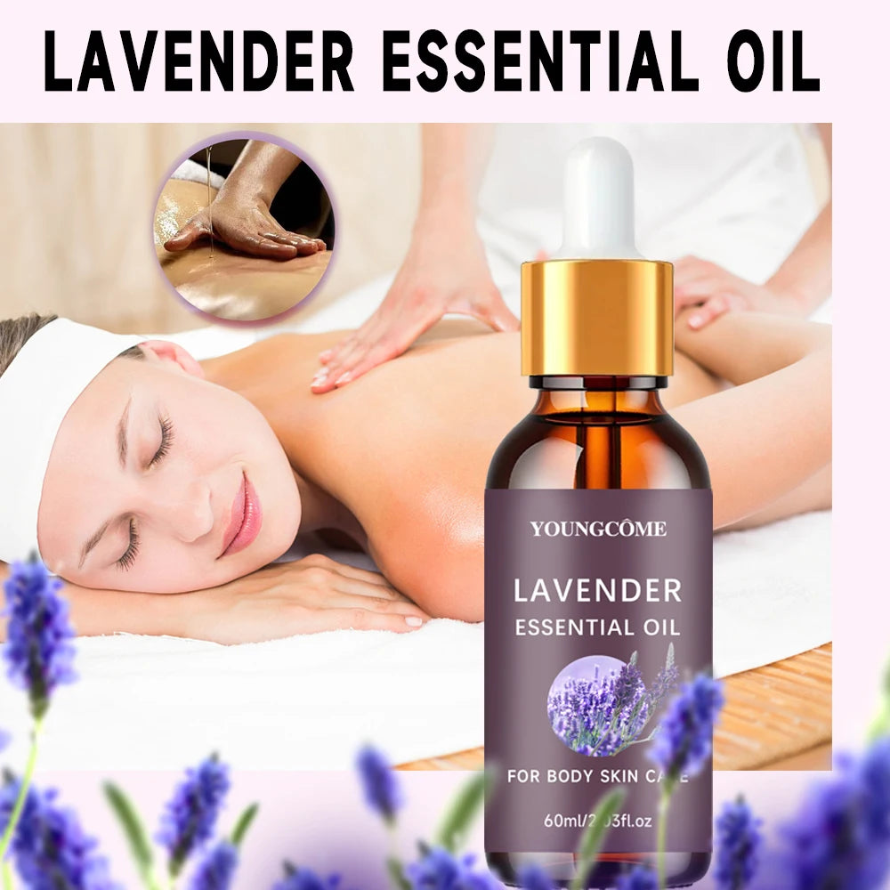 Organic Lavender Essential Oil 100% Pure - Aromatherapy for Sleep & Stress Relief, Natural Skin & Hair Care, Skin 40/60ml set