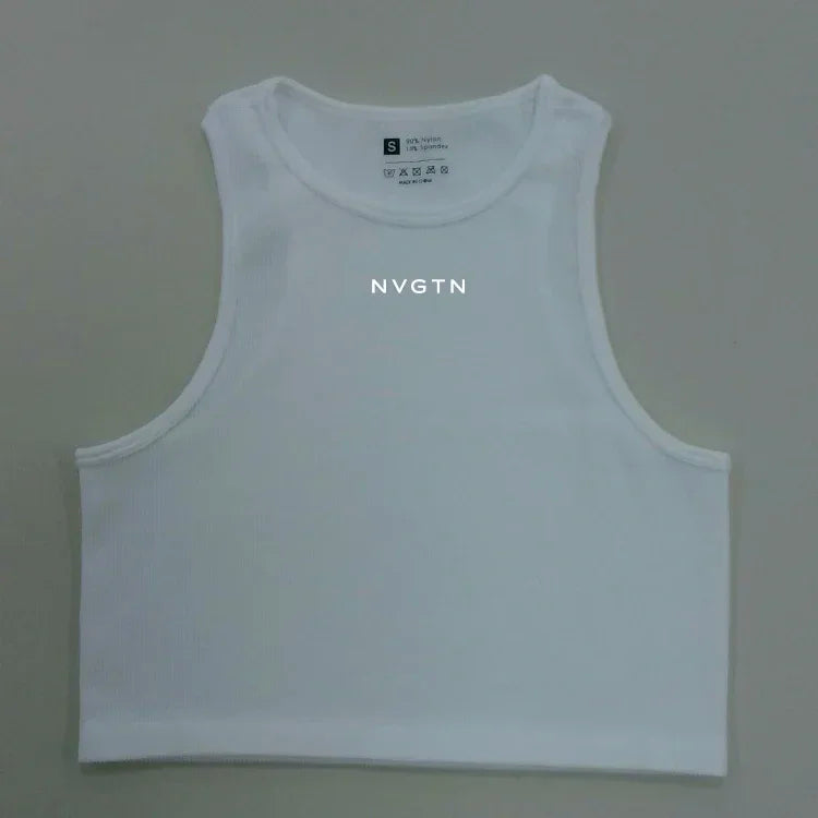 NV Top Camisole Fitness Seamless knitted deep V Vest Threaded Yoga Underwear Seamless Knit Vertical Stripe tank top