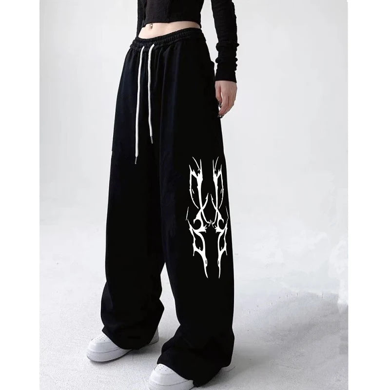 Fashion Personality Print Women Pants High Waist American Street Style Sweatpants Women Hip-hop All-match Woman Trousers