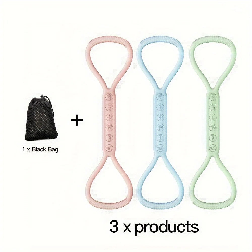 Silicone Resistance Bands Non-Slip Tension Stretch Straps for Fitness Yoga Home & Outdoor Exercise Equipment