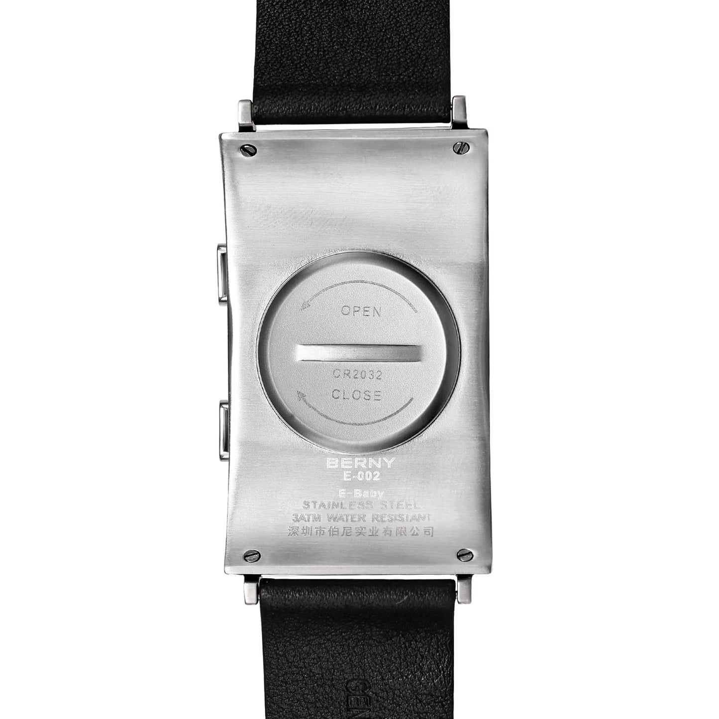 Electronic Digital Watch for Men Fitness Ink Wristwatch Stainless Steel Case Leather Strap 3ATM Waterproof Men Sport Watch Ink