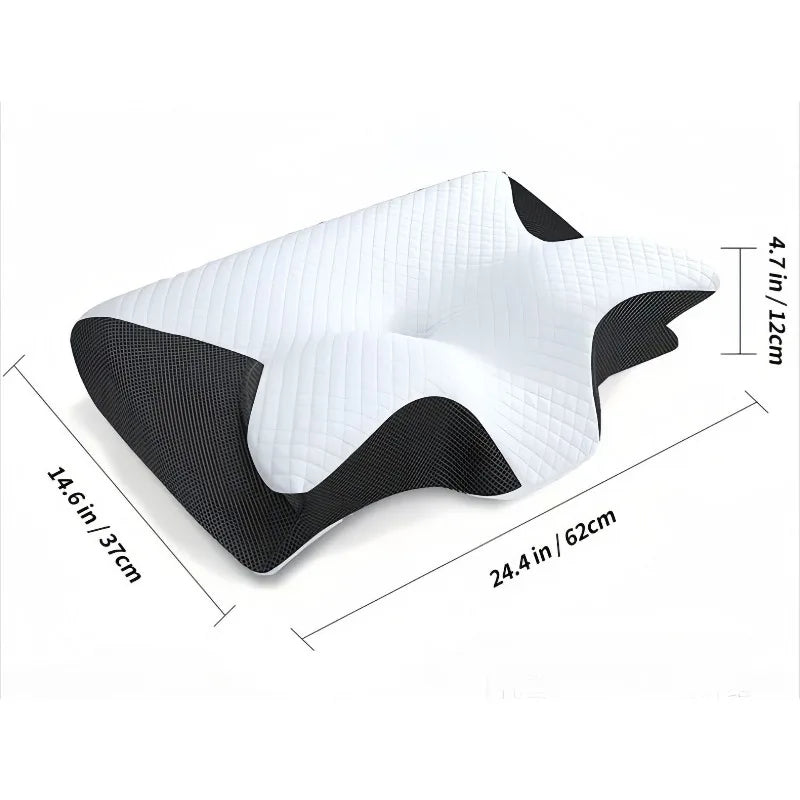Memory sleep pillow, home cervical vertebrae protection, zero pressure, slow rebound multi-functional butterfly-shaped pillow