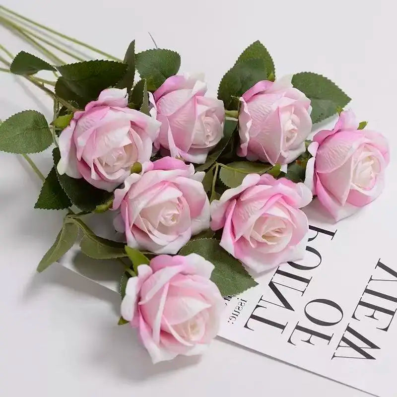 1~20pcs Artificial rose decoration Red rose Realistic artificial flowers Fake flowers Wedding dining table home decoration