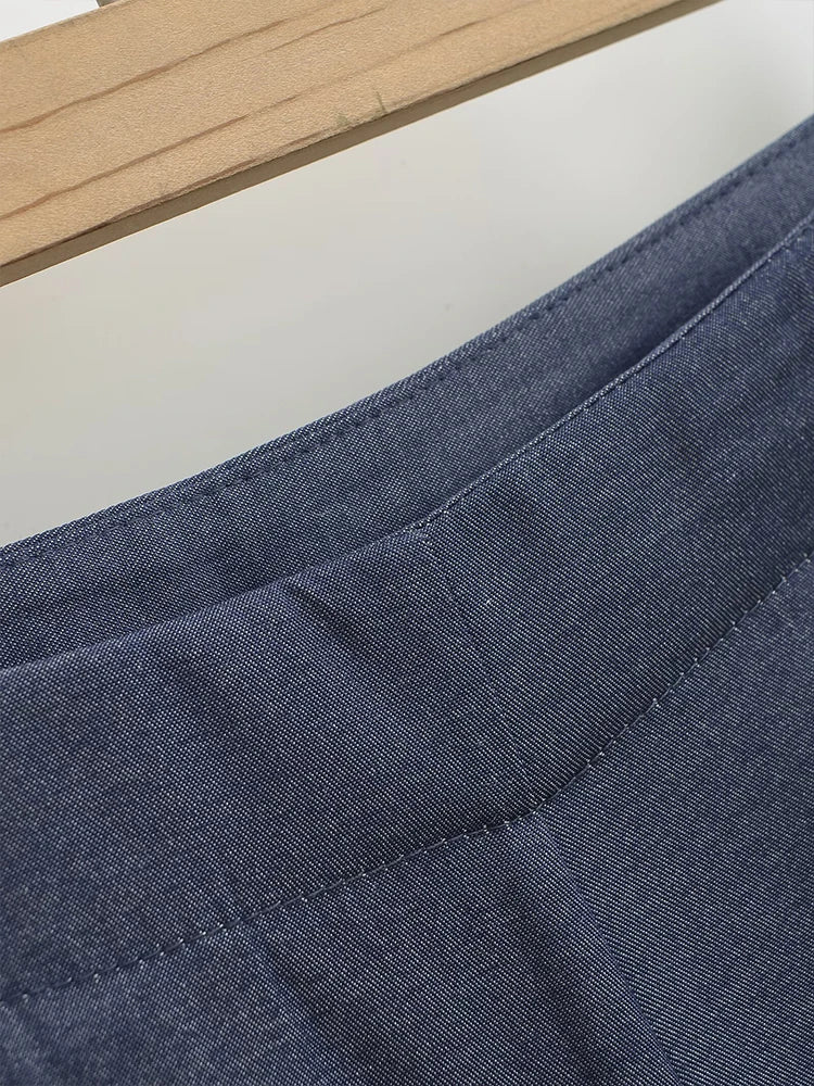 European style new women's fashion versatile temperament simple button high waist wide leg casual trousers